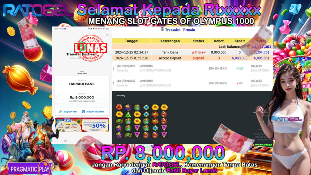 BUKTI JACKPOT SLOT GATES OF OLYMPUS 1000 TERPERCAYA DI INDONESIA TGL 25-12-2024