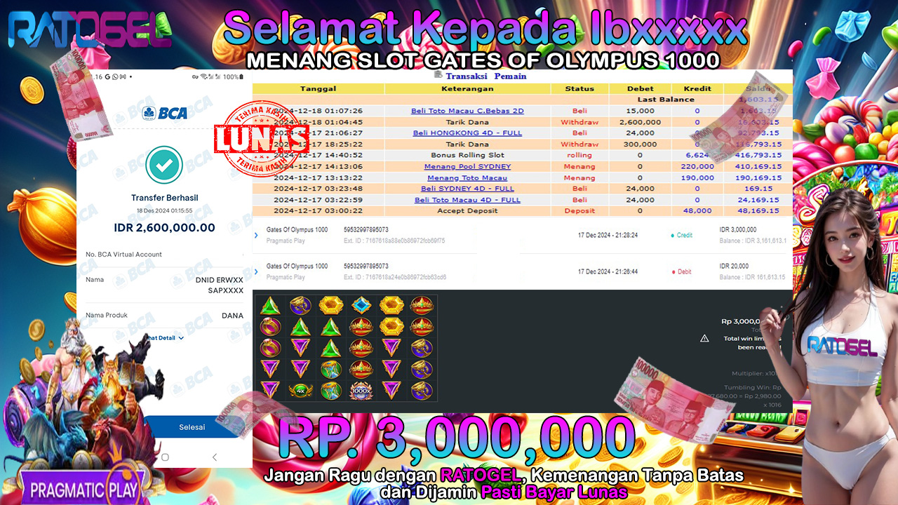 BUKTI JACKPOT SLOT GATES OF OLYMPUS 1000 TERPERCAYA DI INDONESIA TGL 18-12-2024