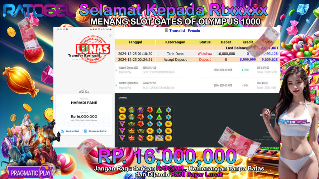 BUKTI JACKPOT SLOT GATES OF OLYMPUS 1000 TERPERCAYA DI INDONESIA TGL 25-12-2024