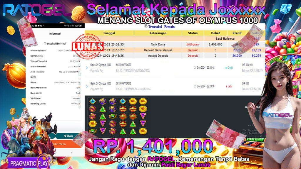 BUKTI JACKPOT SLOT GATES OF OLYMPUS 1000 TERPERCAYA DI INDONESIA TGL 22-12-2024