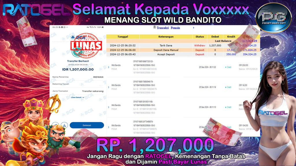 BUKTI JACKPOT SLOT WILD BANDITO TERPERCAYA DI INDONESIA TGL 25-12-2024