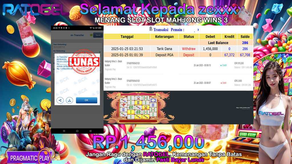 BUKTI JACKPOT SLOT MAHJONG WIN 3 TERPERCAYA DI INDONESIA TGL 25-01-2025