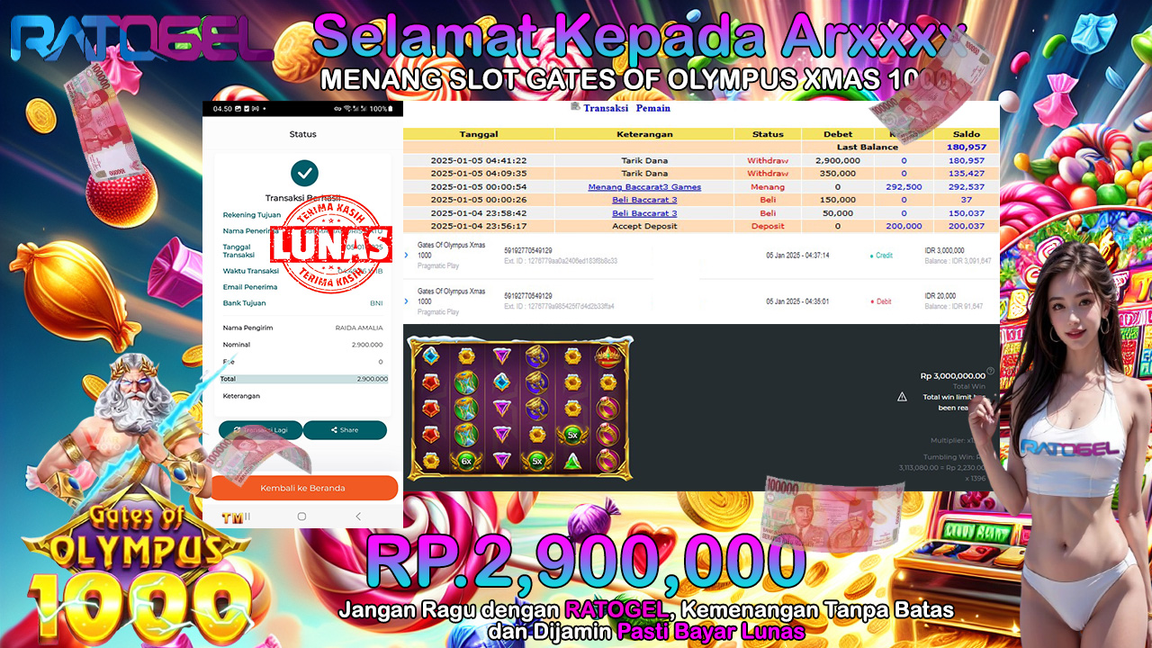 BUKTI JACKPOT SLOT GATES OF OLYMPUS 1000 TERPERCAYA DI INDONESIA TGL 05-01-2025