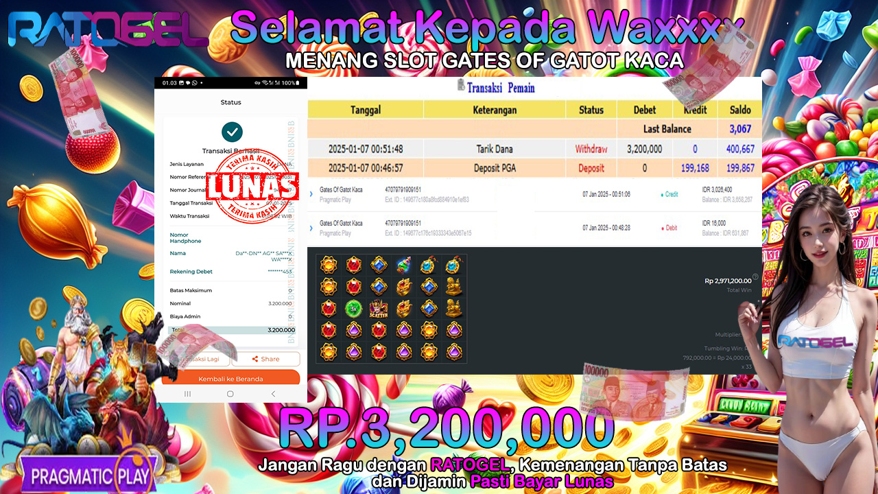 BUKTI JACKPOT SLOT GATES OF GATOT KACA TERPERCAYA DI INDONESIA TGL 07-01-2025