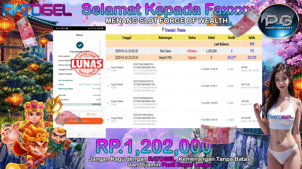 BUKTI JACKPOT SLOT FORGE OF WEATH TERPERCAYA DI INDONESIA TGL 11-01-2025