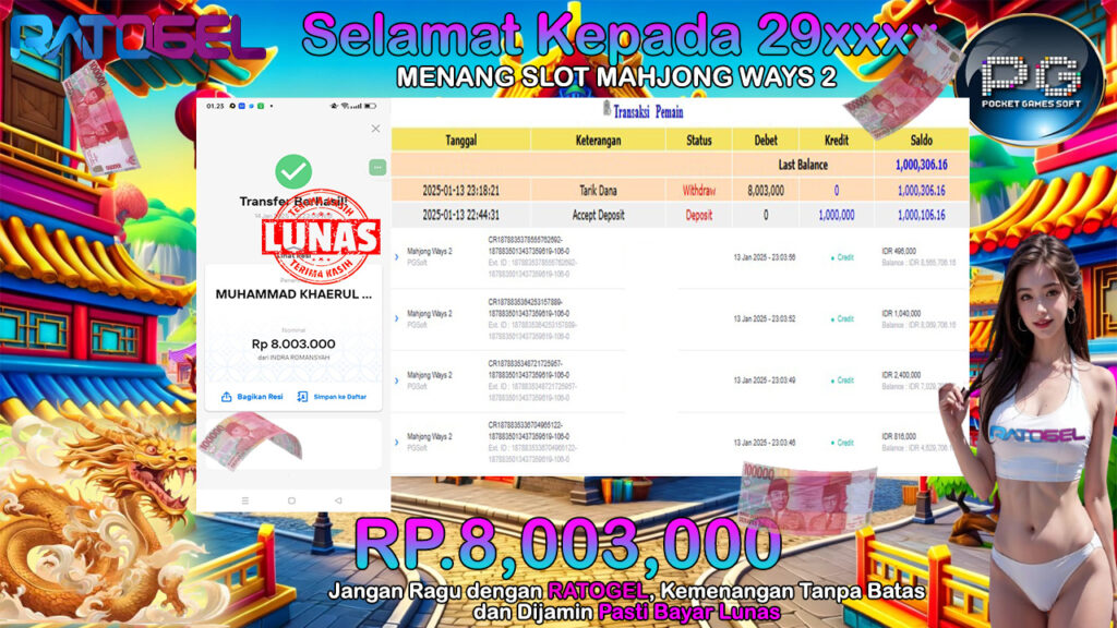 BUKTI JACKPOT SLOT MAHJONG WAYS 2 TERPERCAYA DI INDONESIA TGL 14-01-2025