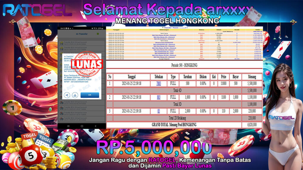 BUKTI JACKPOT TOGEL HONGKONG  TERPERCAYA DI INDONESIA TGL 26-01-2025