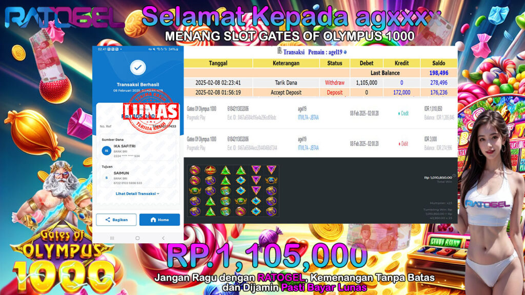 BUKTI JACKPOT SLOT GATES OF OLYMPUS 1000 TERPERCAYA DI INDONESIA TGL 08-02-2025