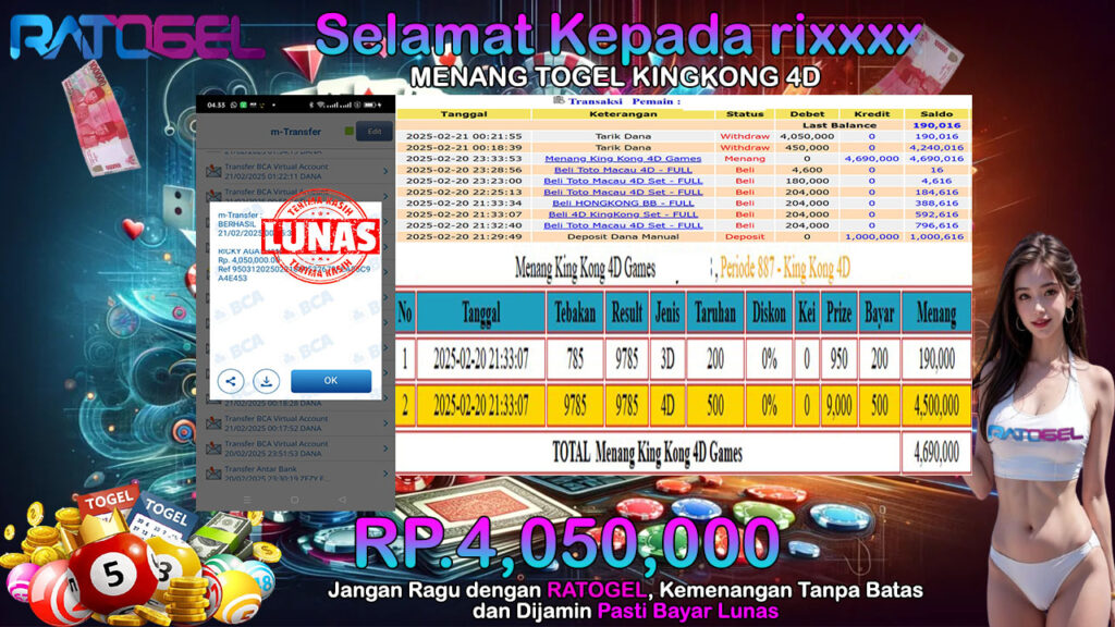 BUKTI JACKPOT TOGEL KINGKONG 4D TERPERCAYA DI INDONESIA TGL 21-02-2025