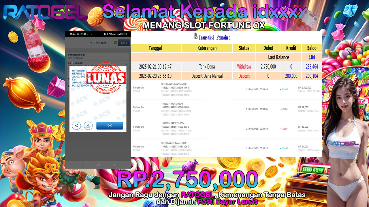 BUKTI JACKPOT SLOT FORTUNE OX TERPERCAYA DI INDONESIA TGL 21-02-2025