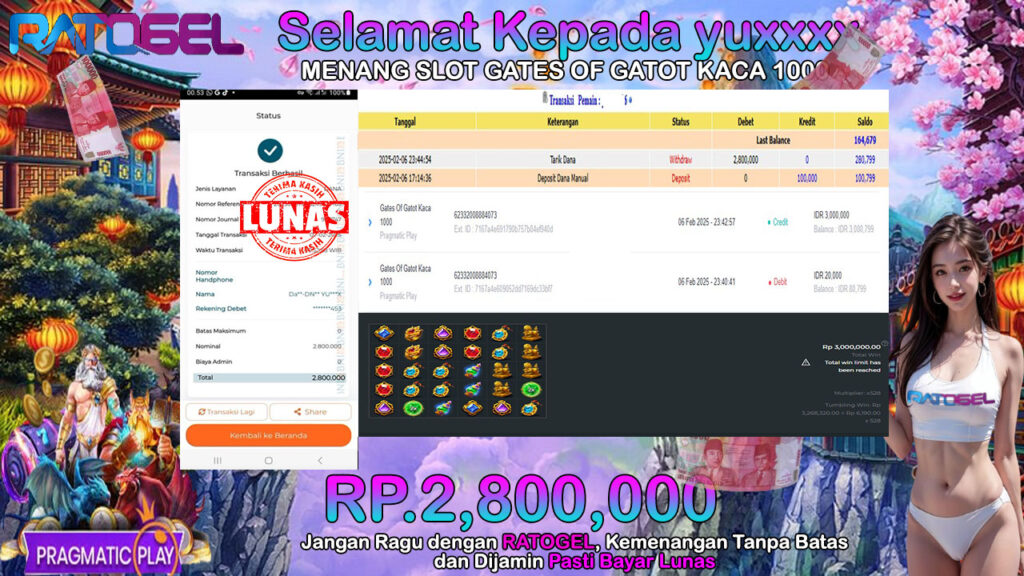 BUKTI JACKPOT SLOT GETES OF GATOT KACA 1000 TERPERCAYA DI INDONESIA TGL 07-02-2025