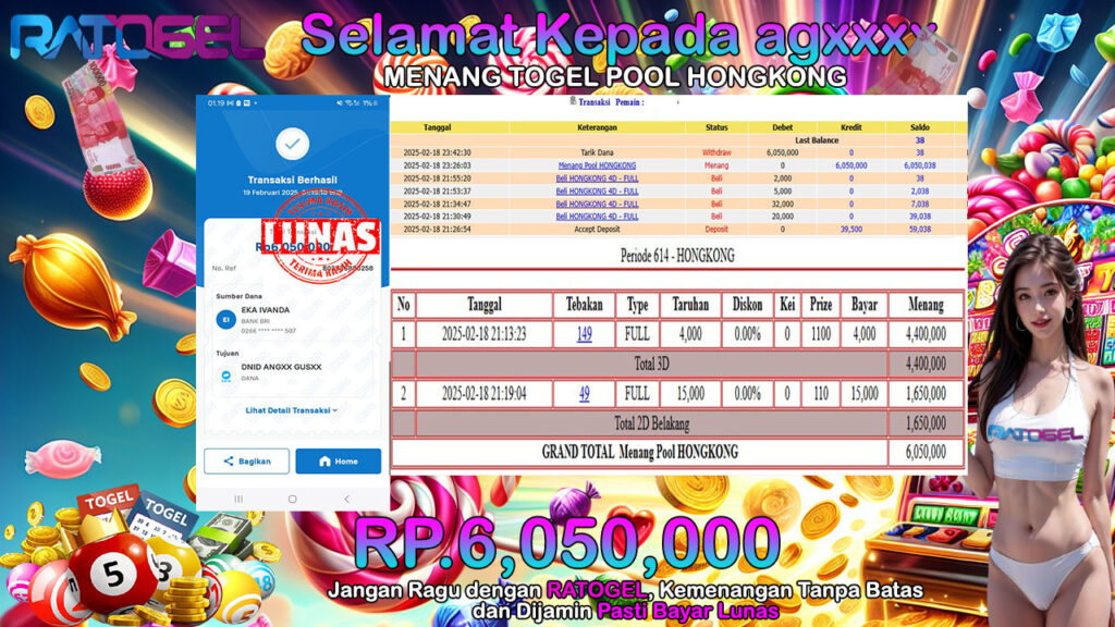 BUKTI JACKPOT POOL HONGKONG  TERPERCAYA DI INDONESIA TGL 19-02-2025