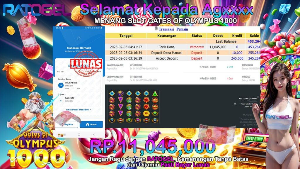 BUKTI JACKPOT SLOT GATES OF OLYMPUS 1000 TERPERCAYA DI INDONESIA TGL 05-02-2025