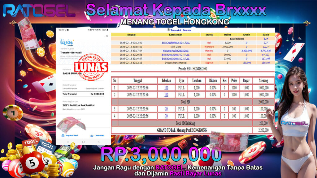 BUKTI JACKPOT TOGEL HONGKONG TERPERCAYA DI INDONESIA TGL 13-02-2025