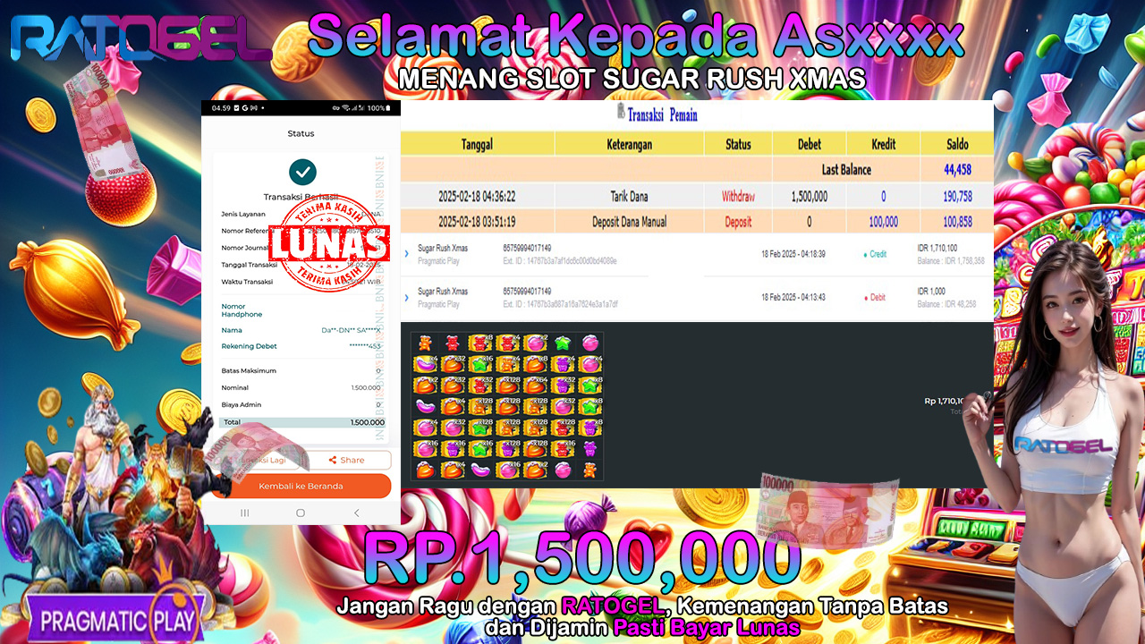 BUKTI JACKPOT SLOT SUGAR RUSH XMAS TERPERCAYA DI INDONESIA TGL 18-02-2025