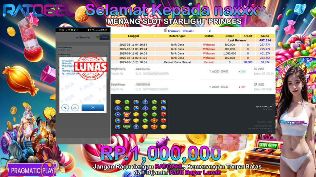 BUKTI JACKPOT SLOT STARLIGH PRINCESS TERPERCAYA DI INDONESIA TGL 10-03-2025