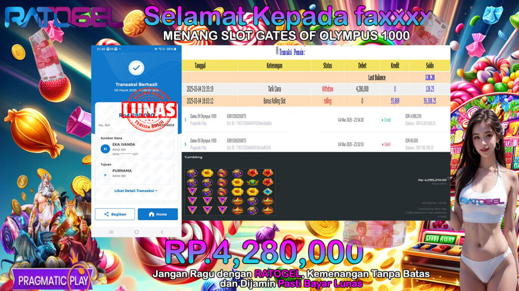 BUKTI JACKPOT SLOT GATES OF OLYMPUS 1000 TERPERCAYA DI INDONESIA TGL 05-03-2025