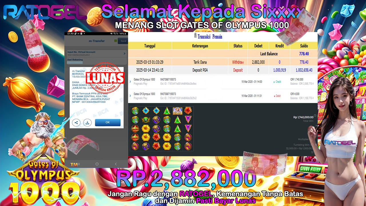 BUKTI JACKPOT SLOT GATES OF OLYMPUS 1000 TERPERCAYA DI INDONESIA TGL 15-03-2025