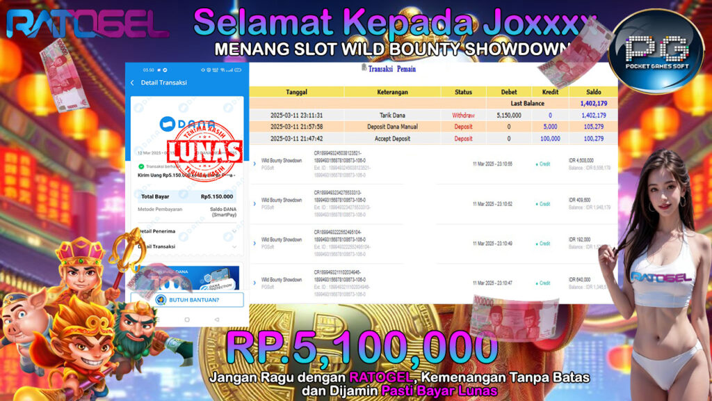 BUKTI JACKPOT SLOT WILD BOUNTY SHOWDOWN TERPERCAYA DI INDONESIA TGL 12-03-2025