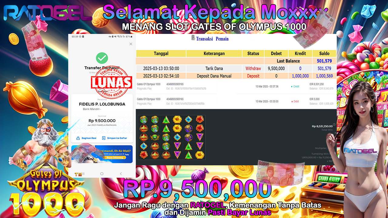 BUKTI JACKPOT SLOT GATES OF OLYMPUS 1000 TERPERCAYA DI INDONESIA TGL 13-03-2025