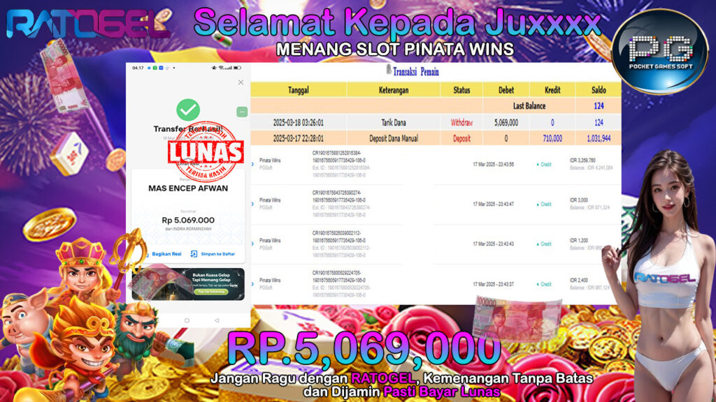 BUKTI JACKPOT SLOT PINATA WINS TERPERCAYA DI INDONESIA TGL 18-03-2025