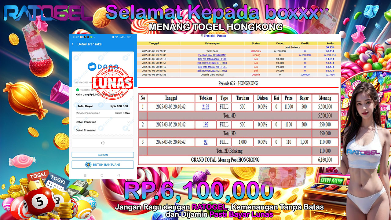 BUKTI JACKPOT TOGEL HONGKONG TERPERCAYA DI INDONESIA TGL 06-03-2025